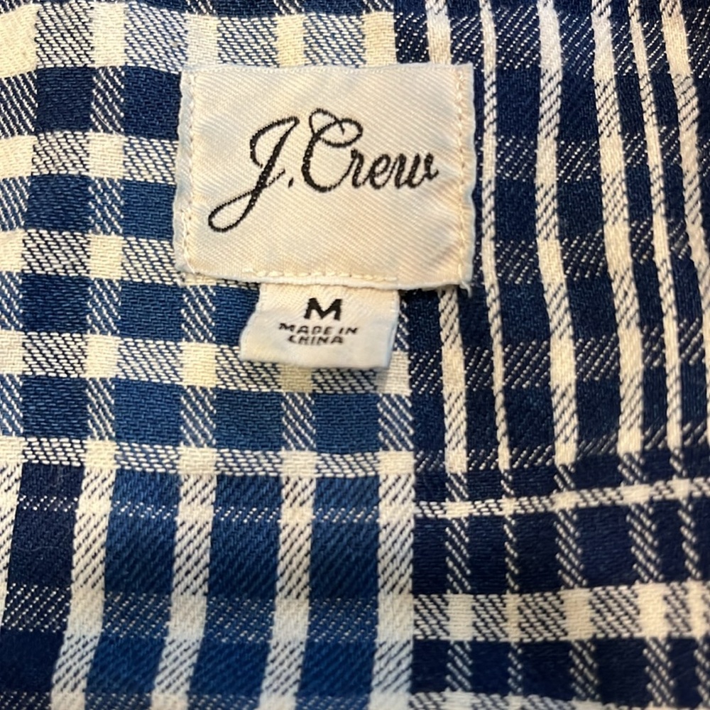 J. Crew Plaid Puff Sleeve Wrap Top - Picture 7 of 8